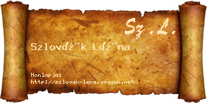 Szlovák Léna névjegykártya